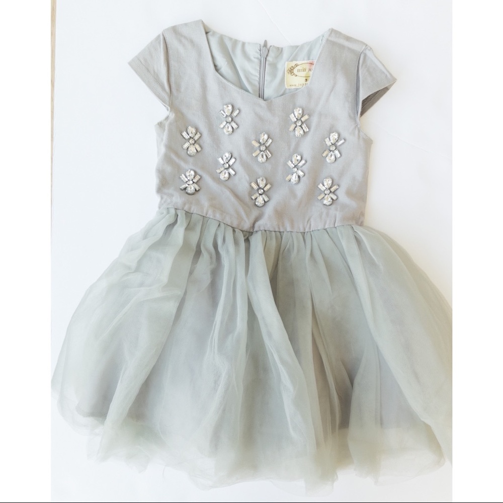 Joyfolie size 3 Grey  stone embellished Dress
